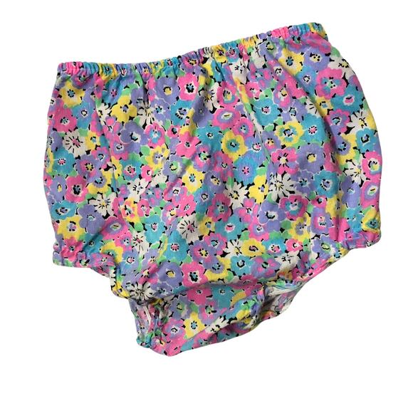 Vintage Floral Dress, Baby 18 M White Pink Purple Floral Print Lace Diaper Cover - Picture 7 of 9